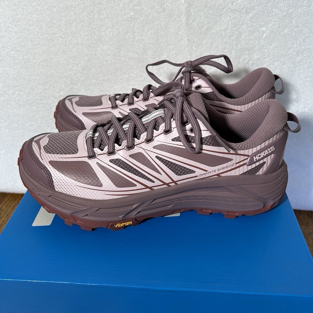 Hoka One One Womens Size 7 Mafate Speed 2 Low Top Mauve/Carnation Athletic Shoes - Picture 2 of 7